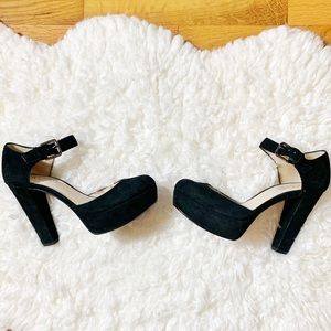 MICHAEL Michael Kors Black Suede MaryJane Heels